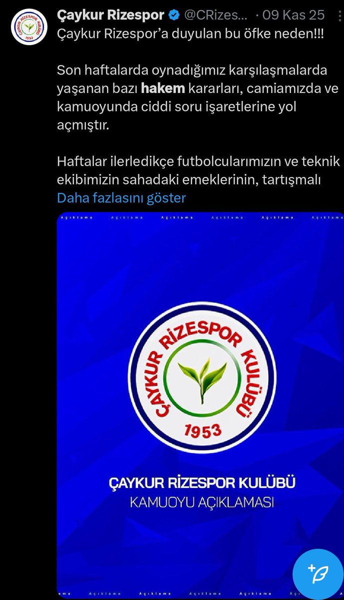 TFF Başkanı İbrahim Hacıosmanoğlu Fenerbahçe, Beşiktaş , Trabzonspor, Rizespor... takımları hakem hataları hakkında açıklama yayınlarken/tepki gösterirken neden bu tarz bir açıklama yapmamıştır? Galatasaray olduğu zaman neden en üst perdeden tepki göstermektedir? #TFF
<a href="/TFF_Org/">TFF</a>