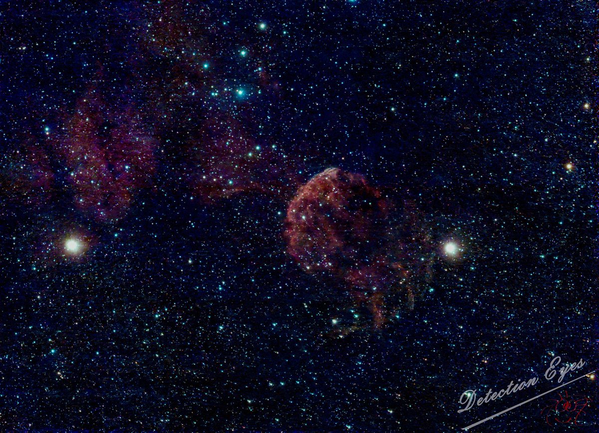 今朝の #DWARFmini 深夜にふたご座 の IC 443 クラゲ星雲 を撮影