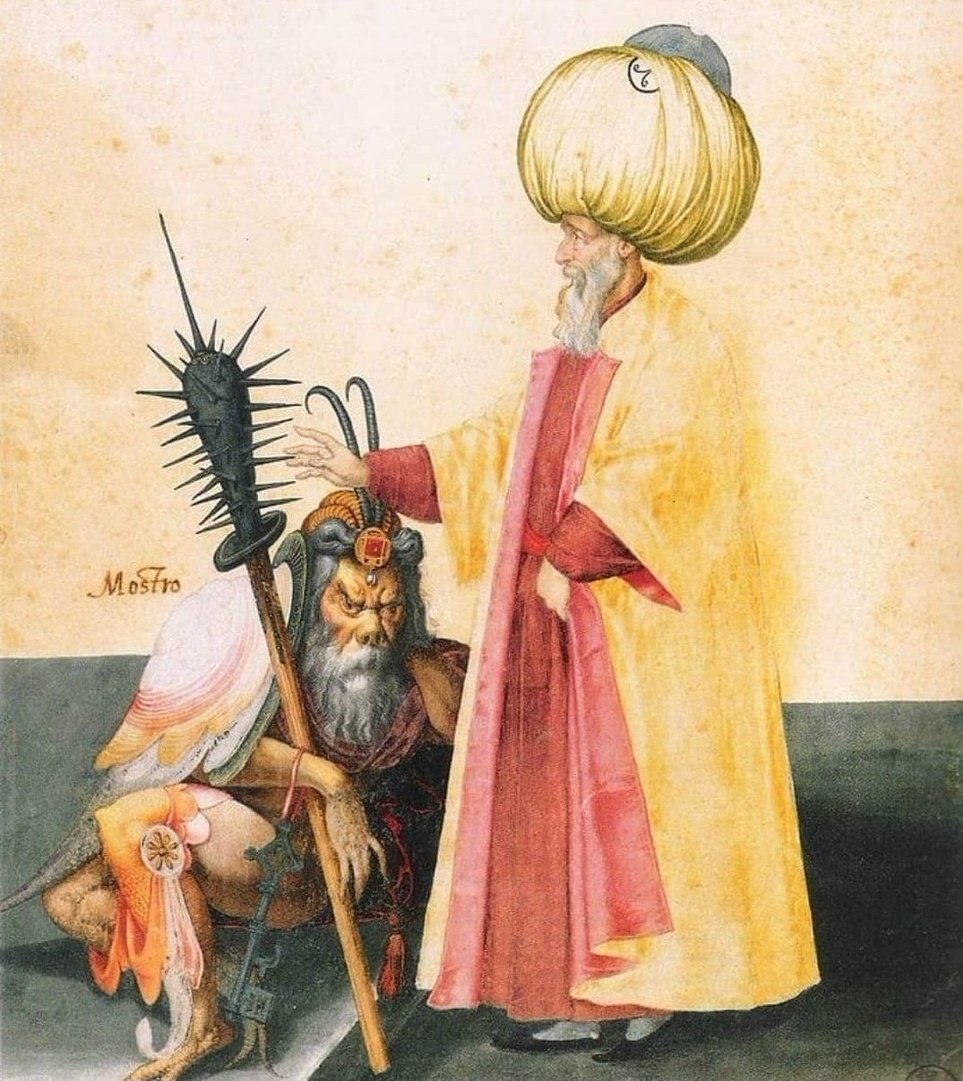 The tendency of Westerners to blame Turks for every evil is nothing new. Below you will see a very old drawing titled "The Devil and his Turkish master".