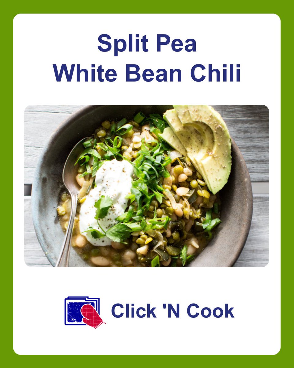 Gr8BosFoodBank's tweet photo. Split pea soup meets white bean chili in this week’s fiber-packed Click ’N Cook recipe. 🫛🥣 Don’t forget to top it with a dollop of Greek yogurt or some avocado slices for a well-balanced bite! Get the recipe here: https://t.co/4jiH8eLpy0 #EndHungerHere https://t.co/wnsdV340tT