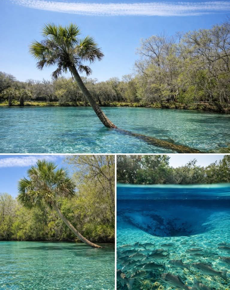 MikeBales's tweet image. One of Florida's most stunning natural springs...Silver Glen Springs and its iconic palm tree that rises straight from the water is a clear, bright spring tucked inside Ocala National Forest. The main swimming area is wide and open, with water so clear you can see straight to the