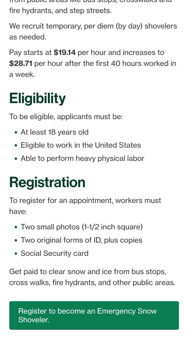 Have to show physical proof of citizenship in order to shovel snow in NYC.  Imagine that...