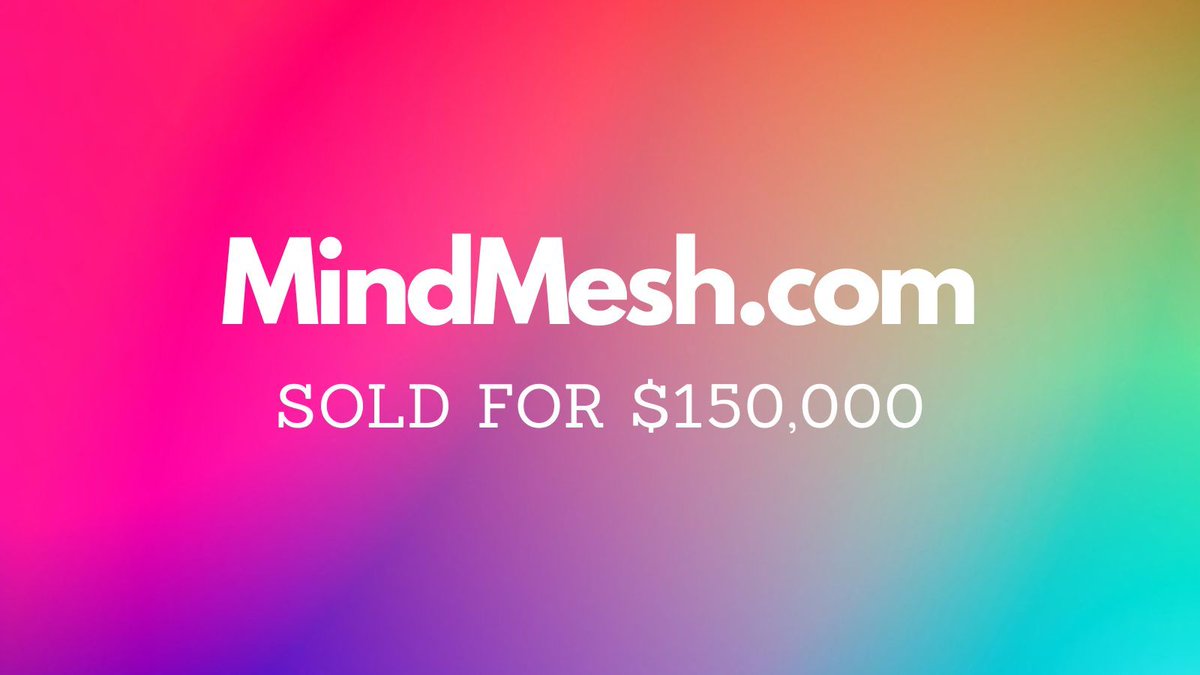 Yesterday saw $526k in domain name sales including:

$150,000 MindMesh․com
$14,344 Connect․bot
$9,500 Animate․gg
$8,077 Automagically․com
$7,988 Carzo․com
$4,050 SpaceInsider․com

MindMesh․com last sold publicly for $10,514 🔥 

Full list 👉 namebio.com/daily