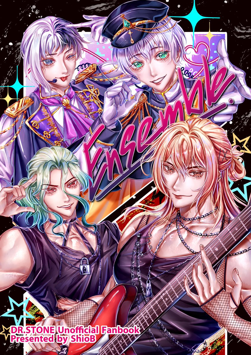 #Cq9 Fanbook Preview

Ensemble | Dr.Stone Unofficial Fanbook
Ryukyo &amp; Sengen
A5 | 32 p | 250 THB
**CW Body Piercings**

พรีวิวเล่มที่จะไปขายค่า เป็นอาร์ตบุ๊คหมอหินเอยูดนตรีที่มีคอมมิคสั้น ๆ ท้ายเล่มค่ะ สามารถมารับได้ที่ B92 ได้ทั้ง 2 วันเลยค่ะ!

ตย.เนื้อหาใต้เมนชั่นค่ะ