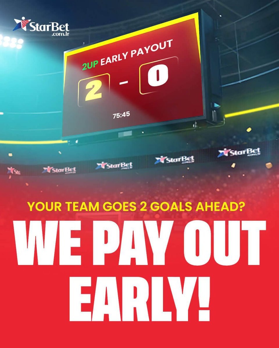 starbetliberia's tweet image. "Two goals ahead? Start celebrating early! 🔥⚽

 once your team leads by 2 goals, your bet is instantly settled as a WIN even if the game flips later.

Bet smart. Bet 2UP!"
help.starbet.com.lr/promotions/2up…
"#StarBetLiberia #starbet #2UP
#EarlyPayout #BetSmart #WinningMoment #BetAndWin"