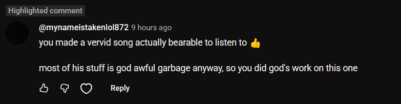 if you're going to leave a comment on my videos, please show the absolute minimum of respect to other artists. i will not tolerate slander directed at my friends.