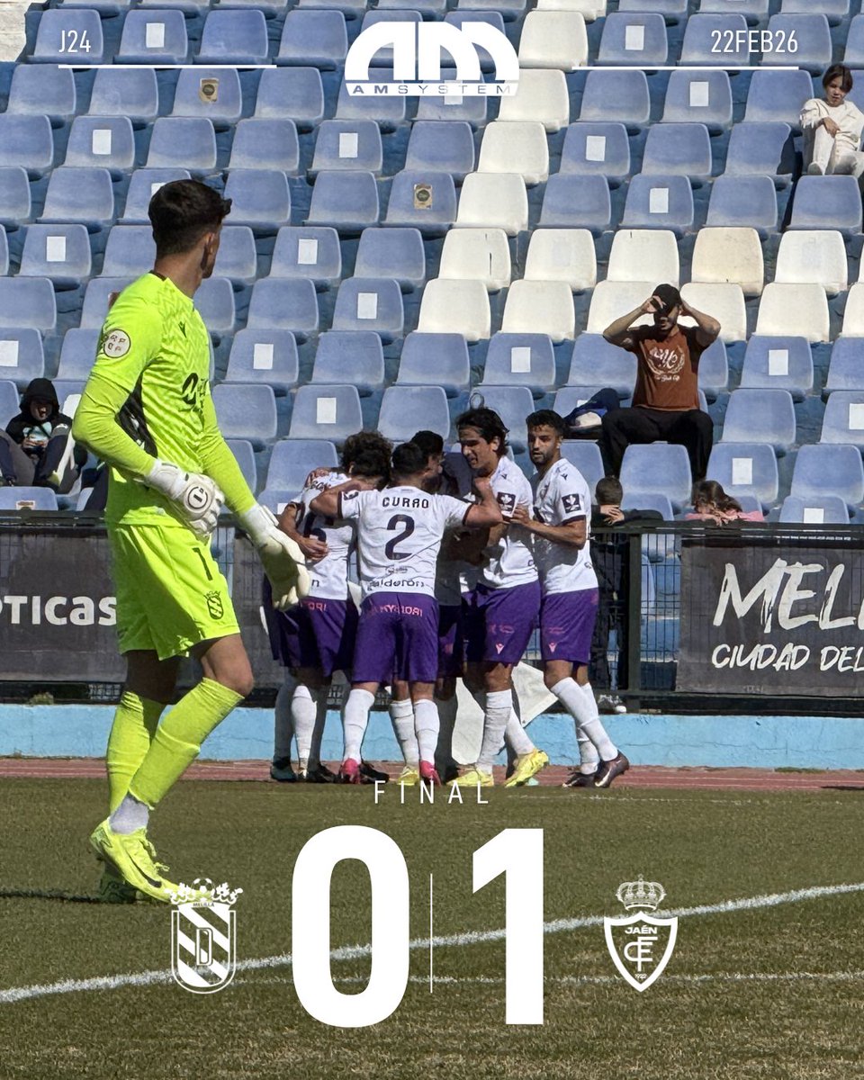 ⌚️ 90' || 🎙️ Señoras y señores, los nuestros sacan 3️⃣ puntos de oro en lo que ha sido un partido que ha demostrado la madurez de este equipo😍 El GOLAZO de Mario y el esfuerzo del equipo nos hacen ganadores hoy🙌 Vamoooooooos lagartos🦎

🔵UD MELILLA 0️⃣-1️⃣ REAL JAÉN CF ⚪️