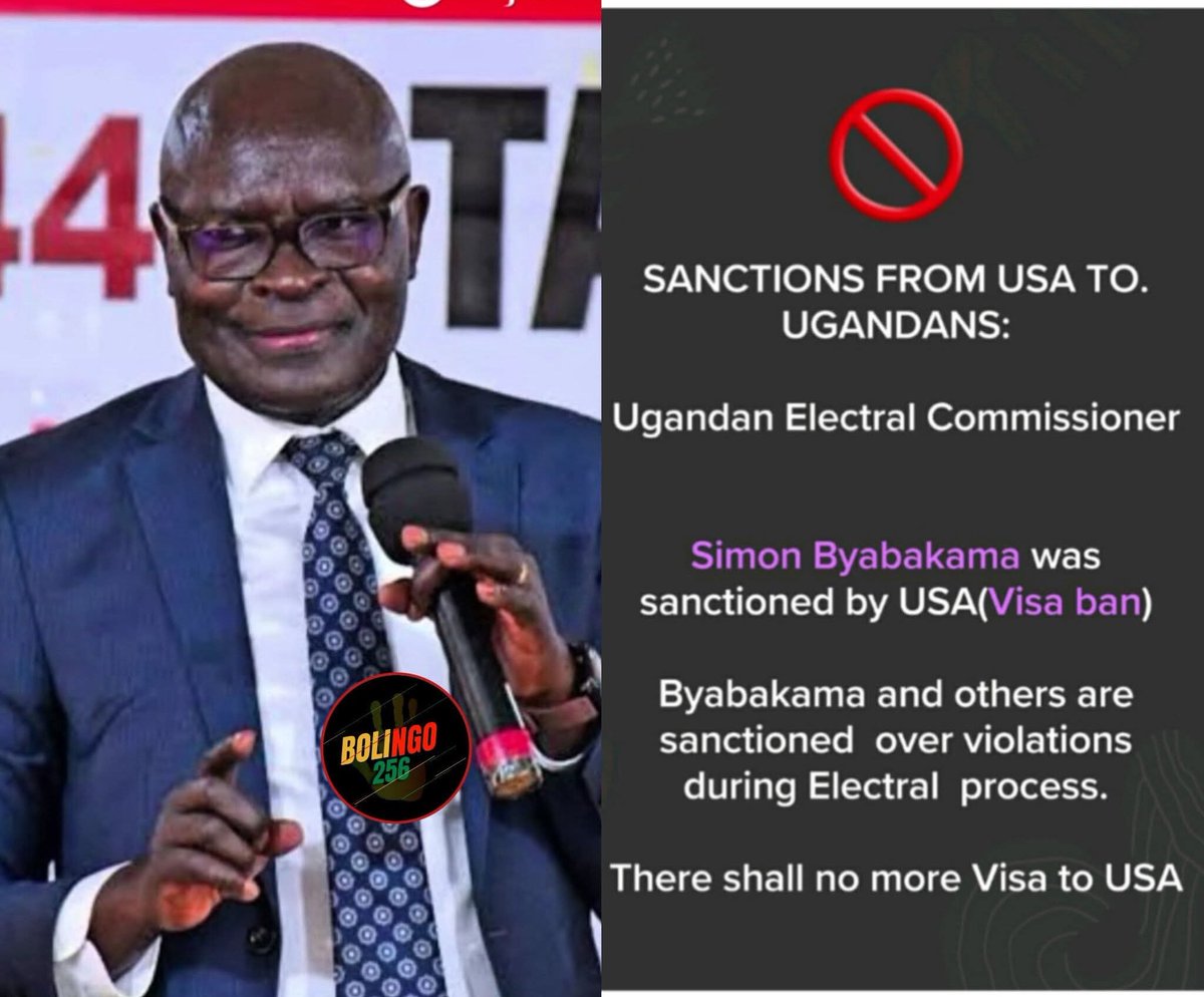 Agakagwawo :  Simon Byakama America Emuwadde ekibonerezo obutalidamu kufuna Visa mu USA.

USA has sanctioned  many  prominent  people in Ugandan government officials  over violations during campaign  .procession on campaigns up to date of casting  and after .
