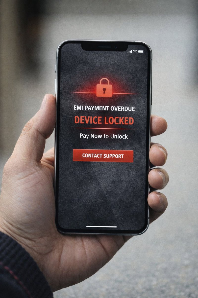 A phone stops working.
No touch. No apps. No reset.
Reason? EMI not paid.

That’s not a bug.
That’s architecture.

Android Device Owner mode + backend policy engine.
Fintech meets deep system control.

Currently reverse-engineering the flow.
This space is way more interesting