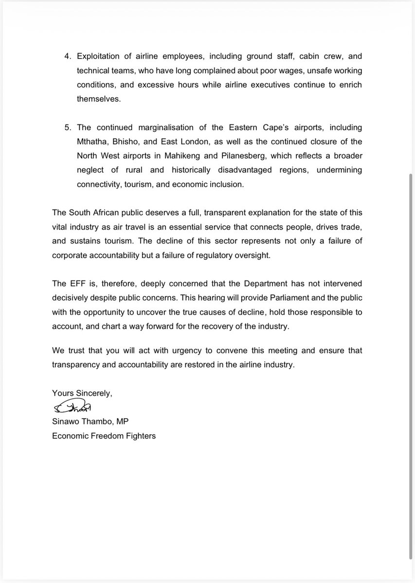 We were told we were irrational when we said data should not expire, ICASA conceded and the EFF won that battle.

We must now rally behind a call that there must be a cap on the pricing of airline tickets.  

The exclusion of a large portion of our society from travel through