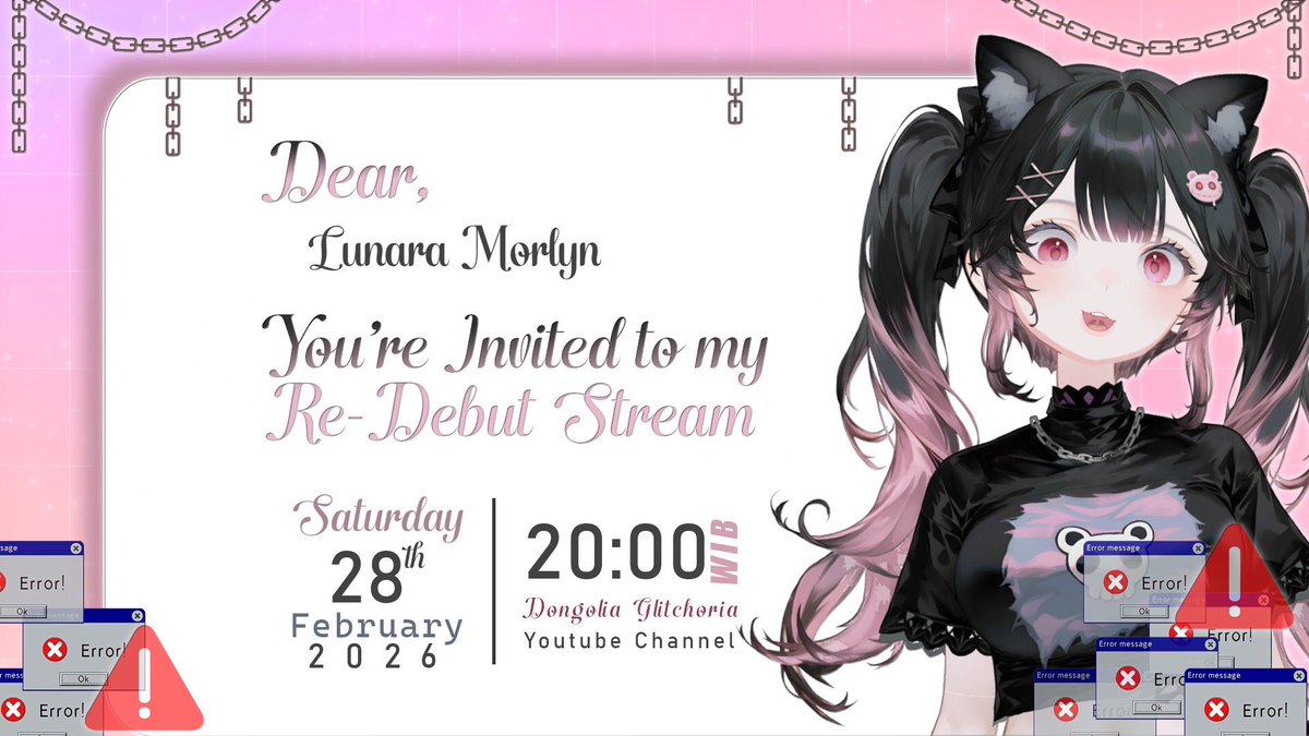 cihuyyy diundang nich, jangan lupa dateng di re debut si maniezz <a href="/d0ngolia/">Dongolia Glitchoria (VTuber ID)</a> 🐈‍⬛

📅 : Sabtu, 28 Februari 2026
⏰ : 20.00 WIB (GMT+7)
🔗 : youtube.com/watch?v=z-ymom…