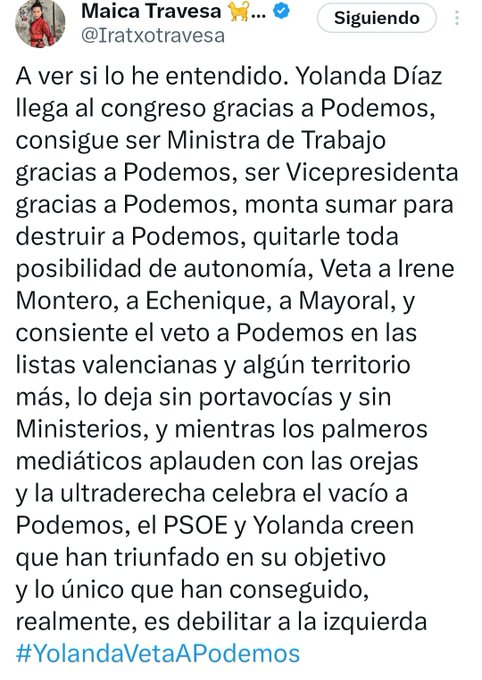 En realidad, la Operación Yolanda, era un invento del PSOE y todos los resentidos de Podemos, para matar a Podemos. 

Y no salió bien.