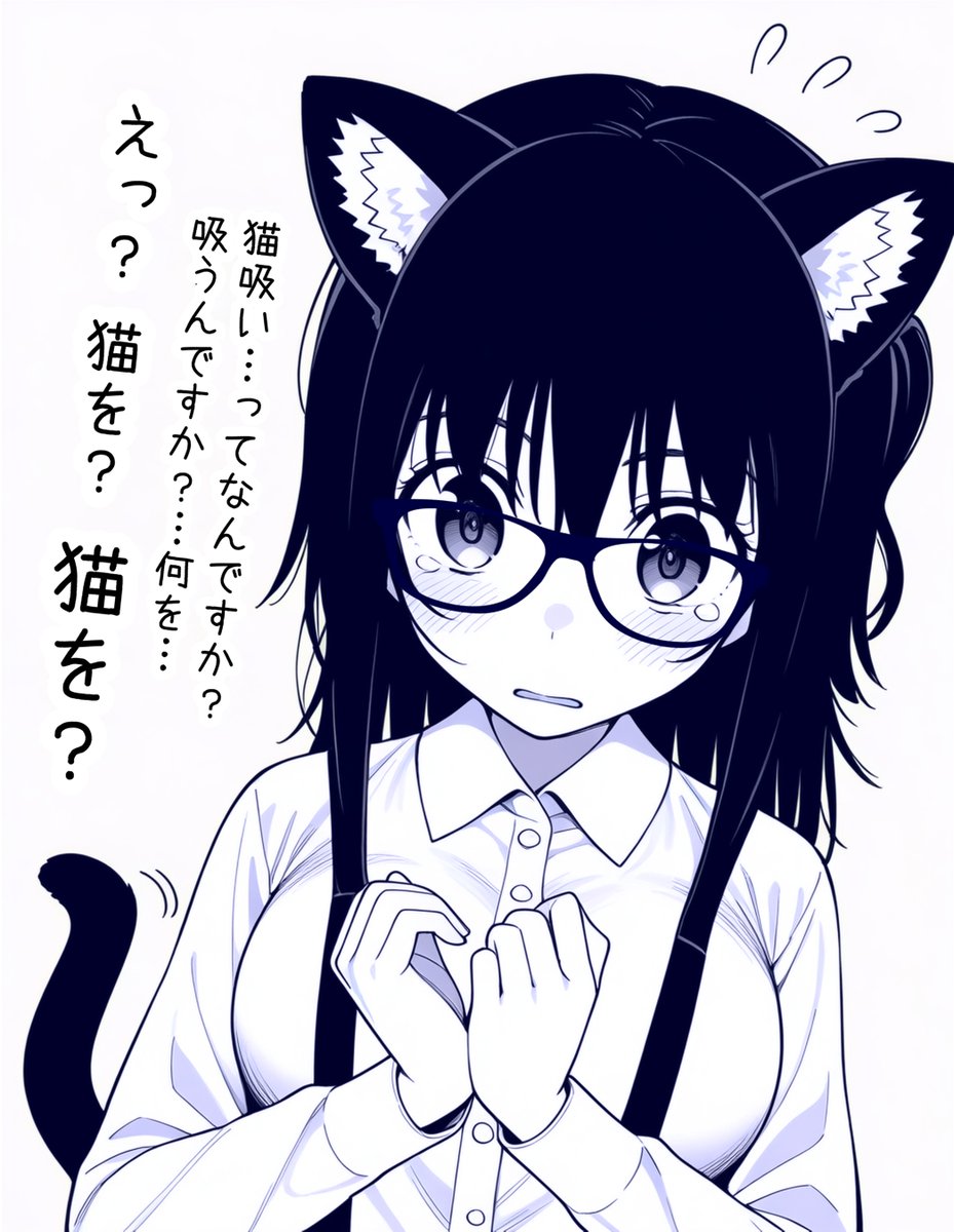 猫の日につき、最近のメガネコ絵を。 