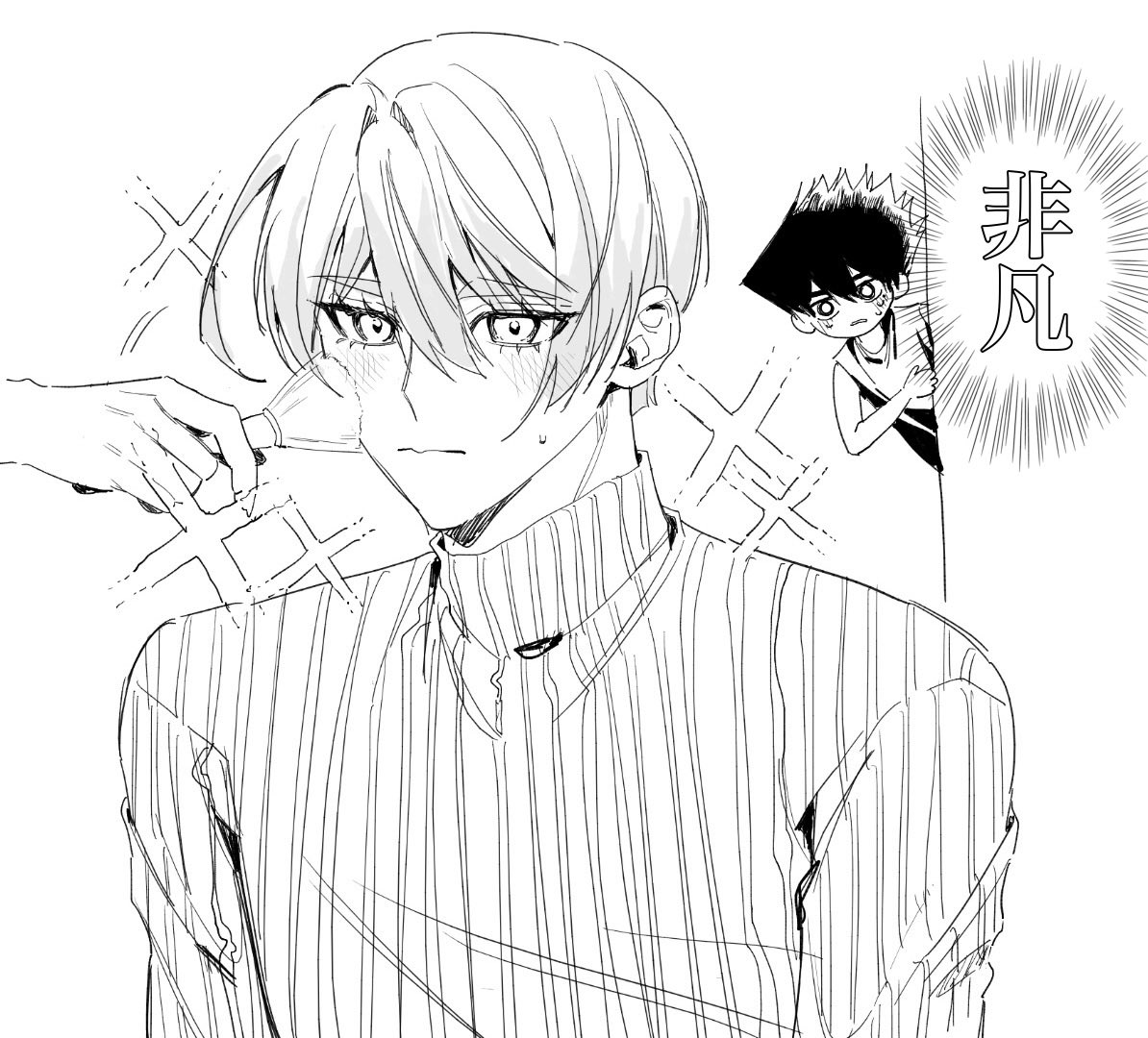 namabread2's tweet image. 撮影前メイク中氷織さん
きのう絵チャで描いてた&amp;gt;  ̫ &amp;lt;