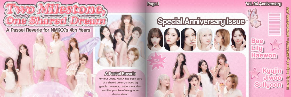 ᅠ
🎀 .. Four years bloom like soft petals under gentle skies. Add a 𝘁𝘄𝗶𝗯𝗯𝗼𝗻 to your day with NMIXX, while turning another page of them in joyful echoes. Celebrate the warm memories and stories that still waiting to bloom together! ❤︎

🪞 : supertwibbon.com/NMIXX4thAnnive…
ㅤ