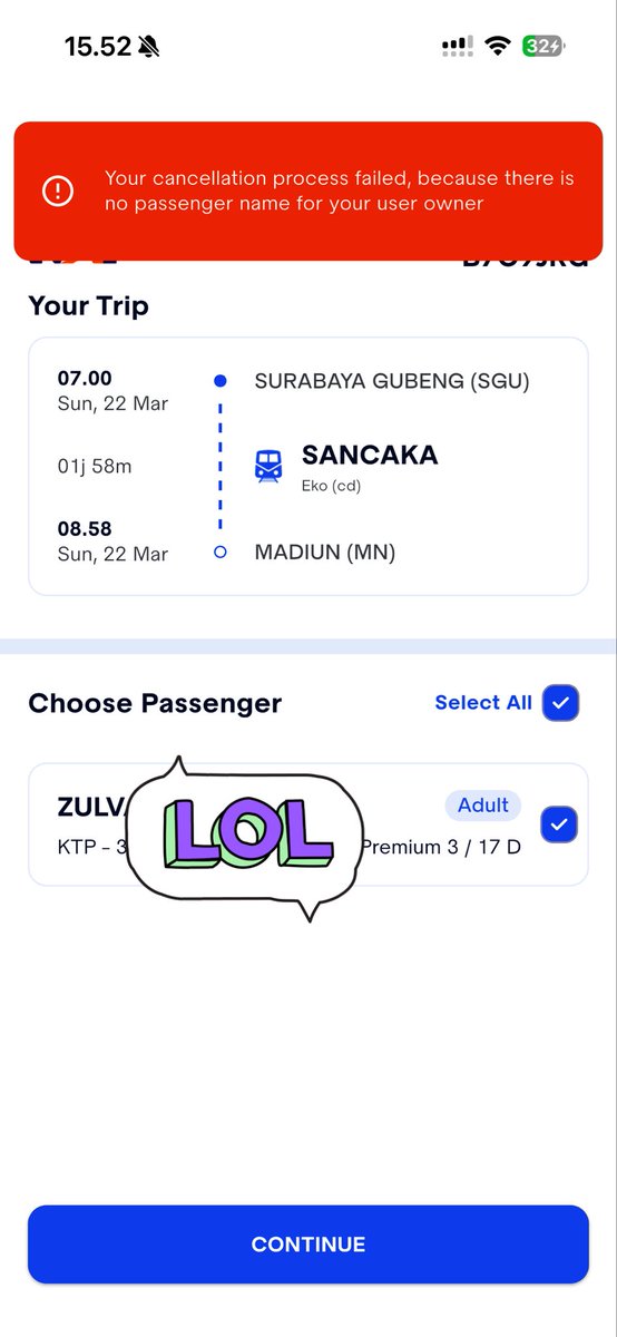 ditarsnt's tweet photo. @KAI121 sore min, ini kenapa tiket kereta adik saya tdk bisa di refund ya? https://t.co/FLQYmwhq2U