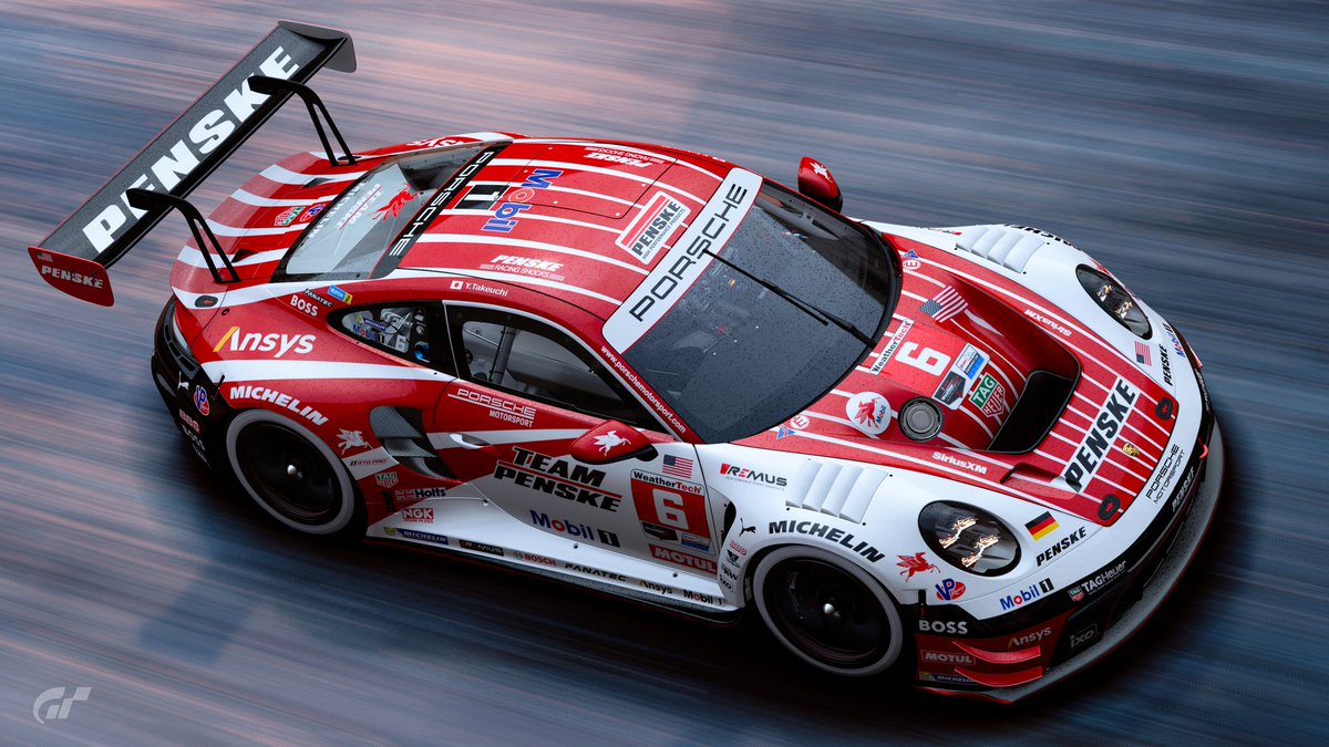 Take_Formula01's tweet photo. 『TEAM PENSKE Porsche 911 GT3 R』
チームペンスキーカラーのポルシェ911GT3R🎨
#GT7 #GT7Livery 
#GT7PureScapes 
#グランツーリスモ7 https://t.co/8o7xOkgibe