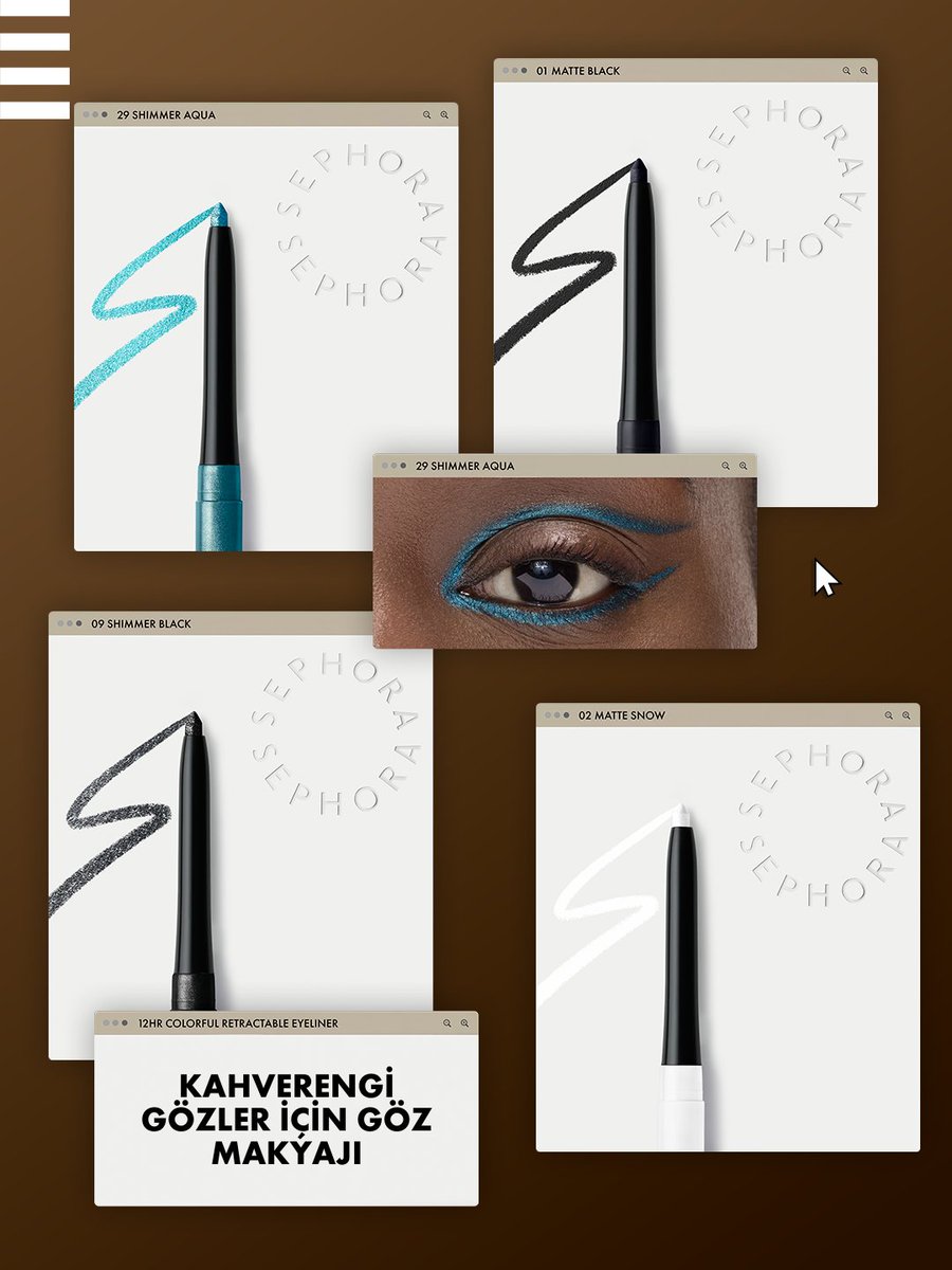 SephoraTurkiye's tweet image. Sephora Collection’ın 12H Colorful Waterproof Retractable Liner’ı ile tanıştın mı?👁️👁​

☁️Kremsi doku, ​
🌸Ultra doğal renkler,​
✨Gün boyu kalıcı formüller ​

Sadece Sephora'da.

#SephoraTürkiye #SephoraCollection