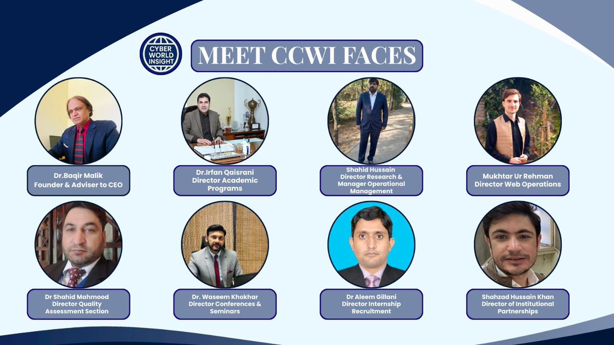CEOCWI's tweet photo. Behind every strong vision is a stronger team. 💙Meet the dedicated minds of CCWI—driving innovation, research, and impact in the cyber world. Together, we lead, learn, and shape the future.
#CCWI #CyberLeadership #ThinkTank #CyberSecurity #FutureLeaders #ResearchCommunity https://t.co/Lmmk9HC8BD