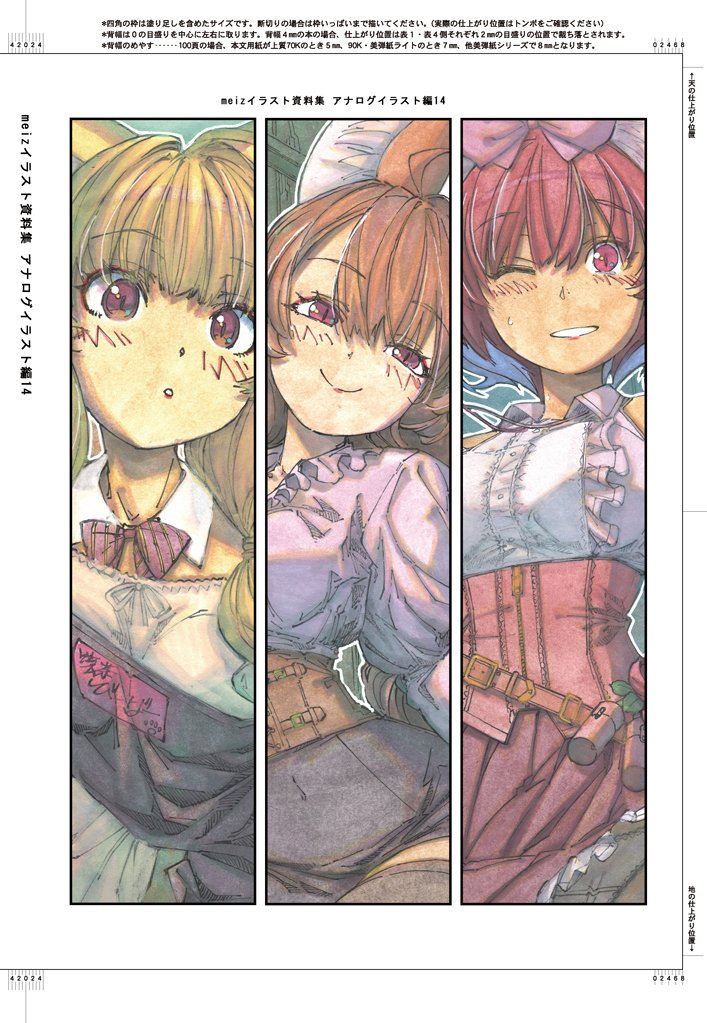 コミティア155で販売した「meizイラスト集 アナログイラスト編14」を