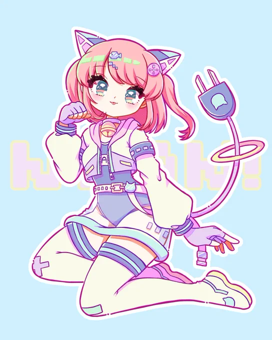 #猫の日 サイバースク水キャット