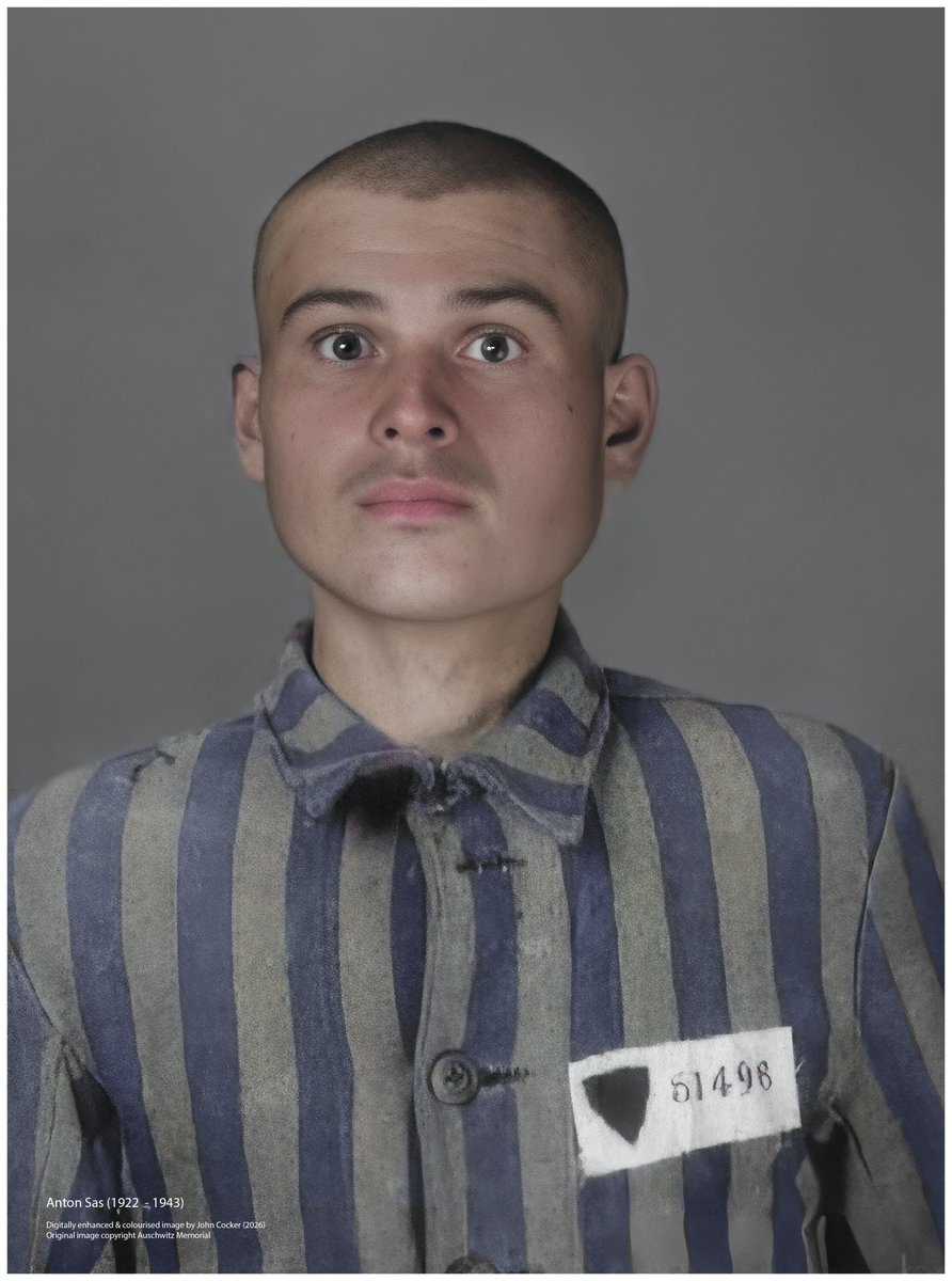 On this day in 1943, a 20 year old Ukrainian man perished in Auschwitz after being incarcerated for 6 months and 30 days. Before being imprisoned he was a farmer. His name was Anton Sas

Please support <a href="/AuschwitzMuseum/">Auschwitz Memorial</a>