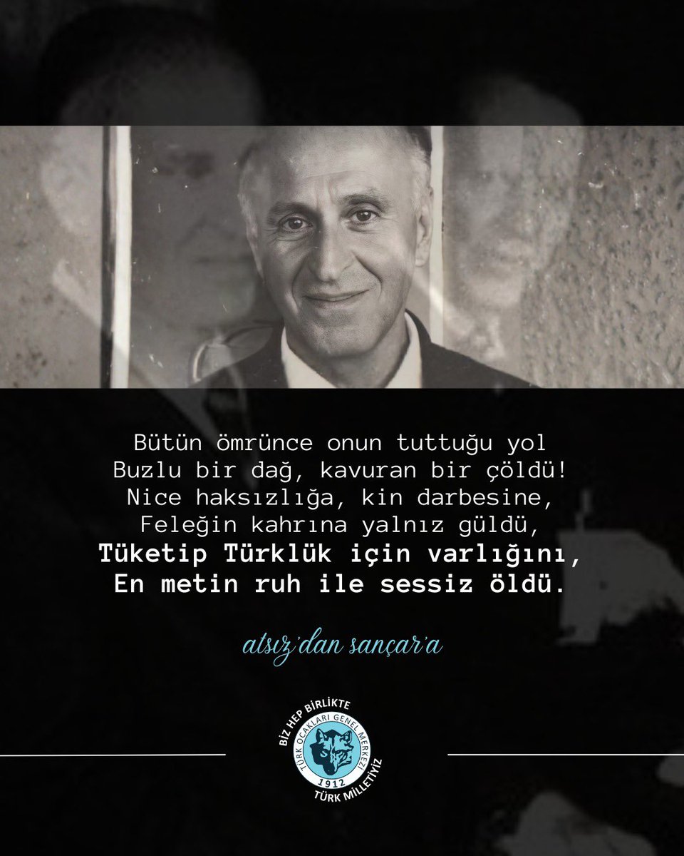 Eğitimci, yazar, düşünür, fikir adamı, Nihal Atsız'ın kardeşi, Büyük Türkçü #NejdetSançar'ı vefat yıl dönümünde rahmetle anıyoruz.