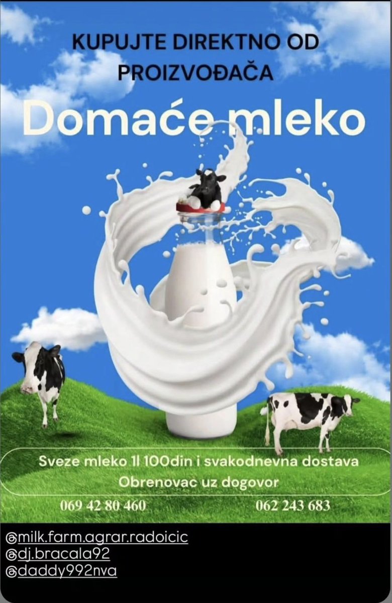 TSelenic's tweet image. Dragi moji sugradjani pomozimo našim proizvodjačima mleka tako što ćemo direktno od njih kupovati i tako piti zdravo a ne ono djubre od mleka u prahu što nam prodaju sns trgovački lobiji-mafijaši.

#Kupiodproizvodjača🥛🐄
