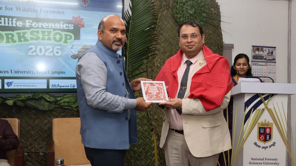NFSU Goa Campus successfully organized the Wildlife Forensic Workshop 2026 on February 21, the event was inaugurated by Shri Naveen Kumar P, Conservator of Forests, Goa. The sessions emphasized the critical role of scientific validation and chain of custody in addressing modern