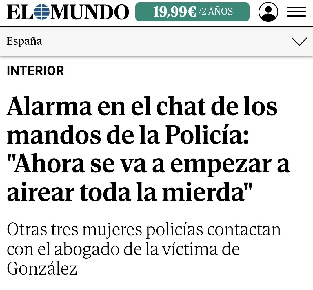 VIOLACIÓN DEL DAO

💣💣Otras tres mujeres policías contactan con el abogado de la víctima deL DAO.

Alarma en el chat de los mandos de la Policía: "Ahora se va a empezar a airear toda la mierda".

archive.today/H5ZUQ