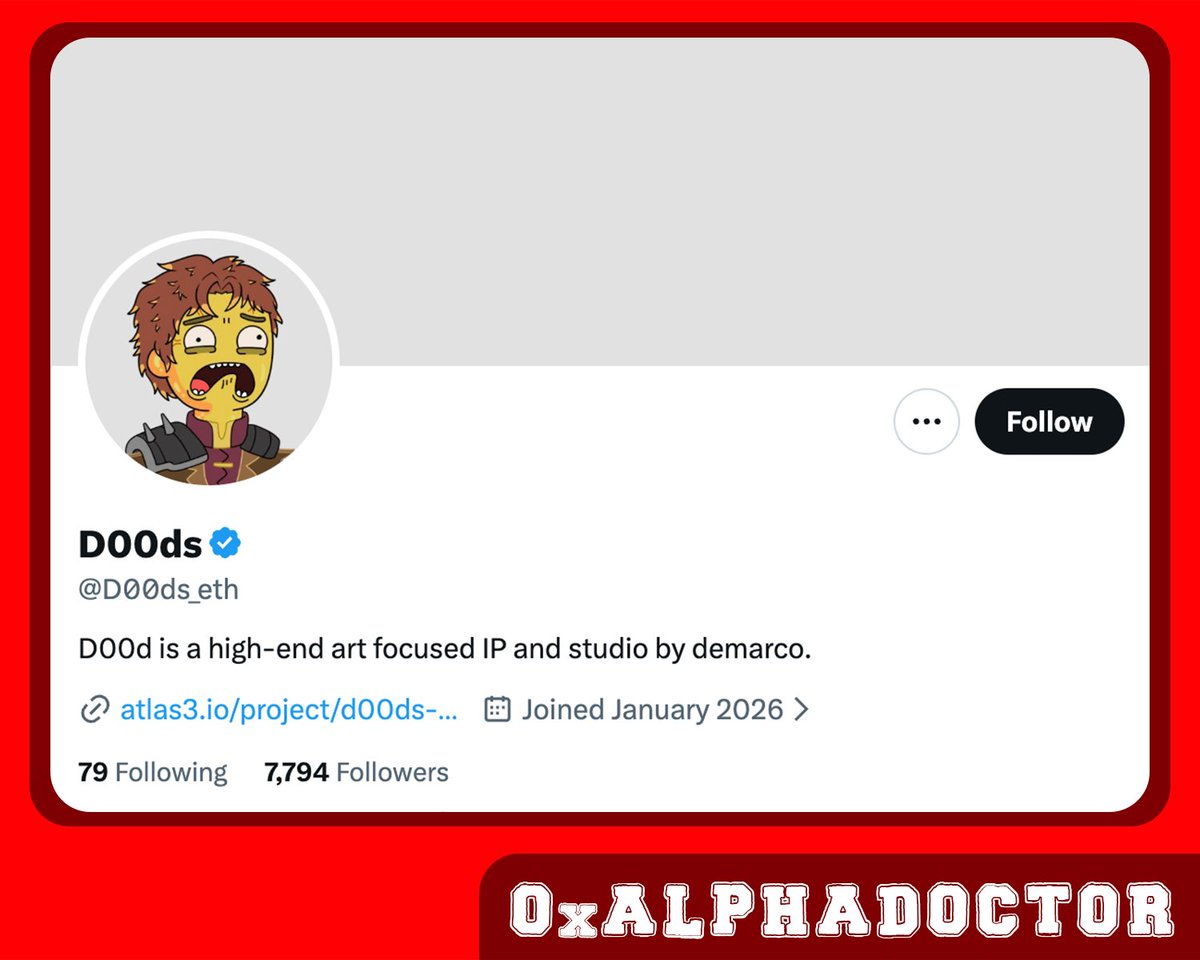 0xAlphaDoctor's tweet image. 🚨 @D00ds_eth mint today.

𒀸 @D00ds_eth 
      FREE ⊹ 4,444 ⊹ ETH ⊹ 1 per wallet

Are you ready to mint? Did you get WL role?