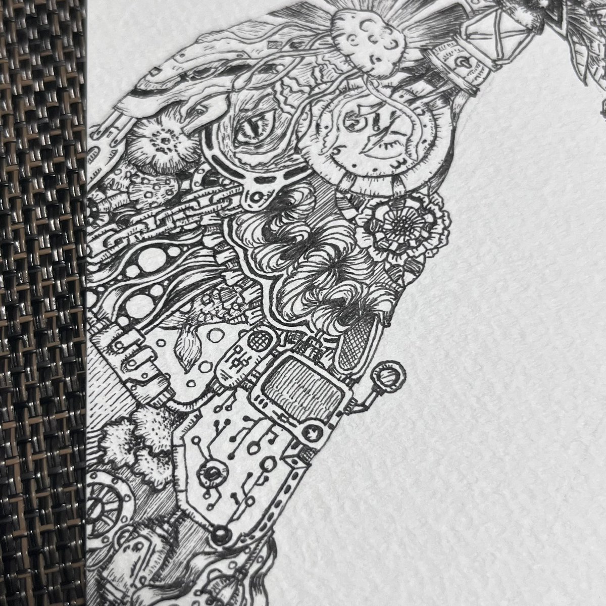 steamcat_mike's tweet photo. ノープランお絵描きはゆっくりゆっくり進みます〜

あと、上ので初めてリアル謎解きしてきました！
楽しかったー！！🤭🩵

#アナログイラスト 
#猫の日はラクガキで失礼 
#penandink 
#リアル謎解き https://t.co/fpNKgQgpJc