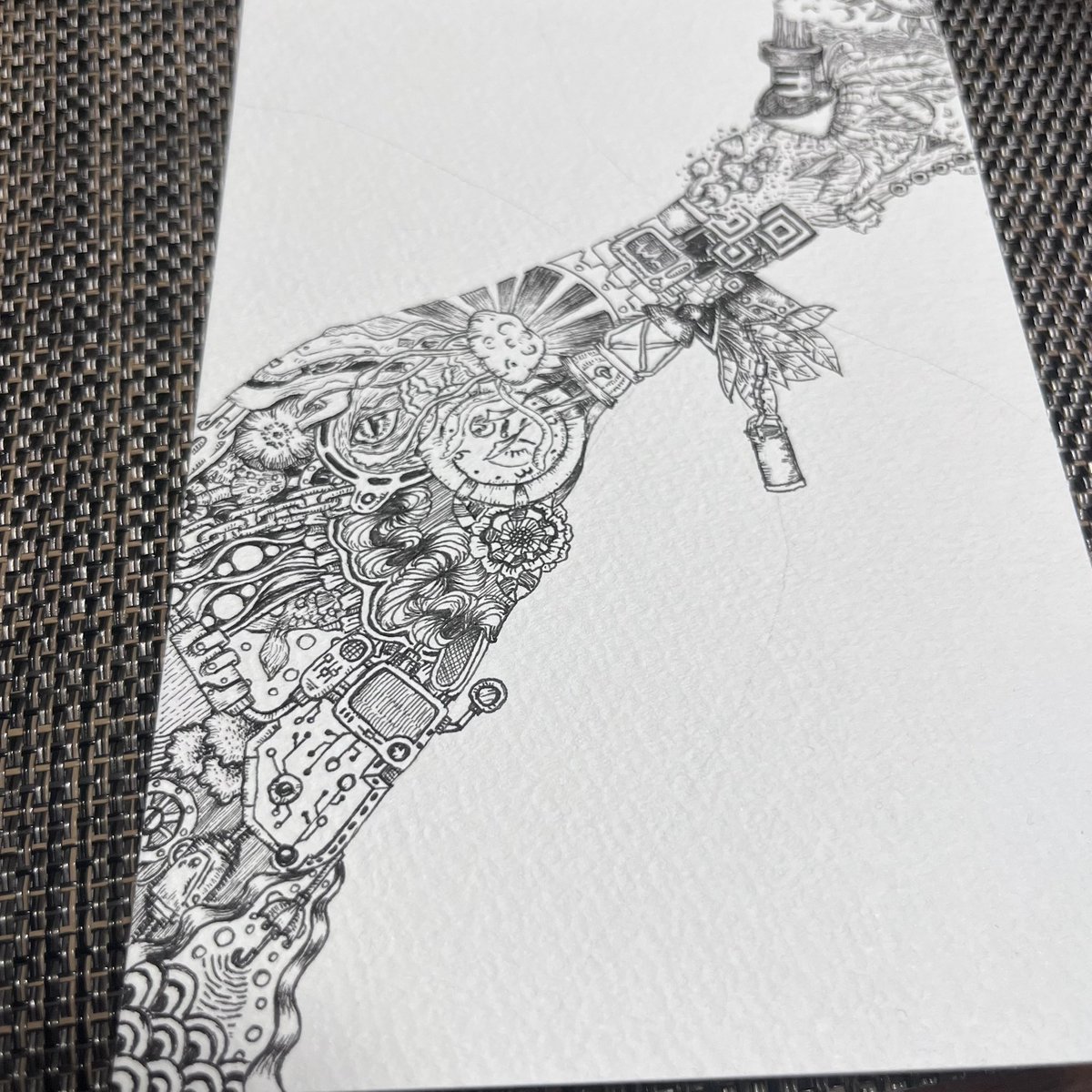 steamcat_mike's tweet photo. ノープランお絵描きはゆっくりゆっくり進みます〜

あと、上ので初めてリアル謎解きしてきました！
楽しかったー！！🤭🩵

#アナログイラスト 
#猫の日はラクガキで失礼 
#penandink 
#リアル謎解き https://t.co/fpNKgQgpJc