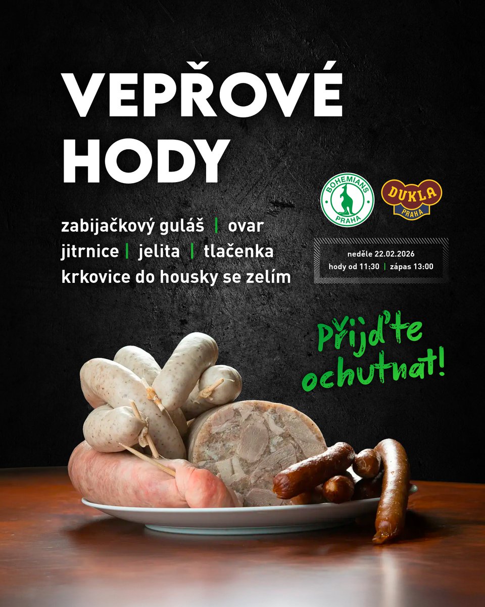NA OBĚD DO ĎOLÍČKU 🤤

Když se hraje od jedné, je nejlepší vyrazit na stadion už před polednem ⏰ Dnes na vás čekají vepřové hody 🍖

➡️ vstupenky.bohemians.cz