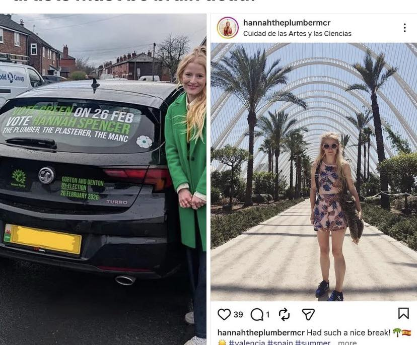 Diesel car, foreign holidays and two homes worth over £1m. She wants you to do what she says, not what she does. #GortonandDentonByElection We applaud her right to do as she pleases, but a little hypocritical?