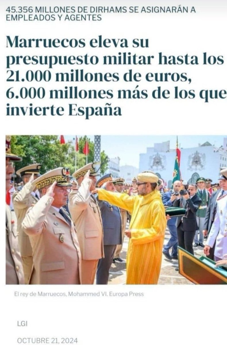 La situación es clara:
1. Marruecos tiene un gobierno de excelencia con sus miembros altamente cualificados, brillantes, patriotas, defensores de sus instituciones y su historia y absolutamente leales a su rey.

2. España tiene todo lo contrario.