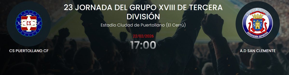 🏟️Si no puedes asistir hoy a El Cerrú para presenciar el encuentro 🆚 <a href="/AD_SanClemente/">A.D. San Clemente Oficial</a> 

Podrás verlo través de <a href="/webdirecto_com/">Web Directo</a> 
📺👉webdirecto.com/club/cspuertol…