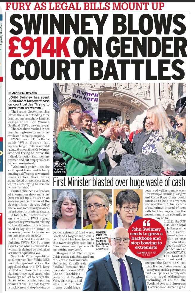 Nearly £1 million of our cash blown by John Swinney trying to “prove men are women”.

Meanwhile:
🚑 Waiting lists soar
🚧 Roads crumble
🚢 Ferries don’t sail

Obsessed. Out of touch. Out of depth.