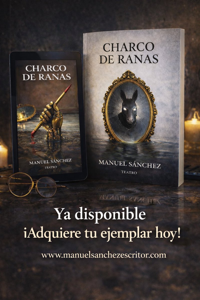 Charco de ranas, la nueva obra de teatro de Manuel Sánchez, ya está disponible en papel y en ebook.

Atrévete a sumergirte en una historia inquietante, simbólica y profundamente humana. 🎭
#TeatroContemporáneo #LiteraturaEspañola #Dramaturgia #NovedadEditorial #LibrosRecomendados