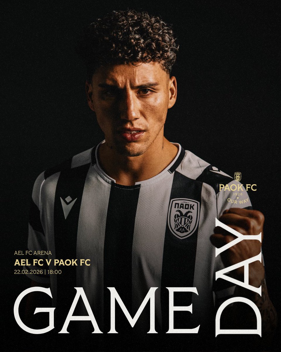 #Matchday #AELPAOK #StoiximanSuperLeague #slgr 
⚽️ Vs #AEL
🏟️ AEL FC Arena
⌚️ 18:00
📸 PAOK FC Digital Media
#PAOK #OurWay ⚪️⚫️