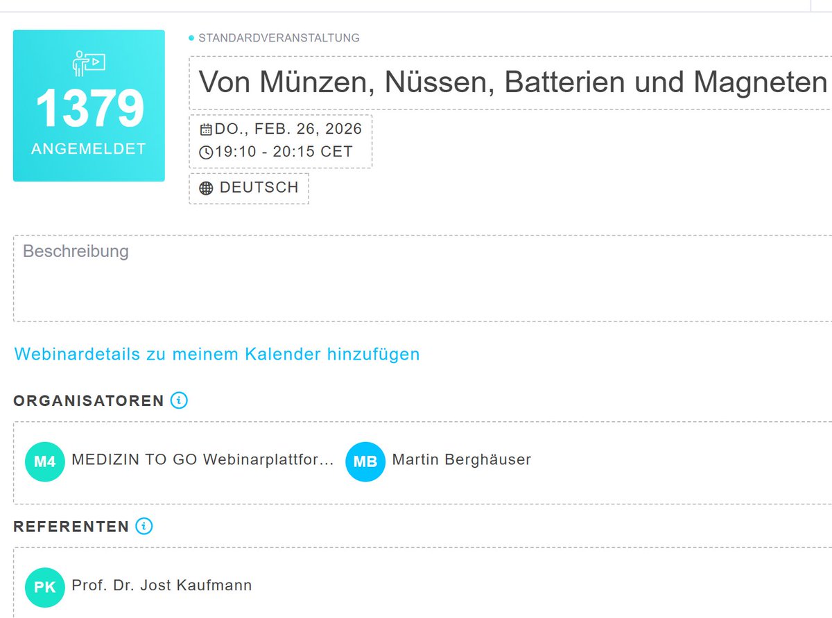 MBerghaeuser's tweet photo. Am kommenden Donnerstagtag, den 26.02.26, freuen wir uns auf #paedtogo auf Prof. Dr. Jost Kaufmann, der über Fremdkörperaspirationen und -ingestionen referiert. Seid dabei wenn es um Münzen, Nüsse, Batterien und Magnete geht

Anmeldungen unter https://t.co/t1XBLRHrmC https://t.co/D0grAo8PbR