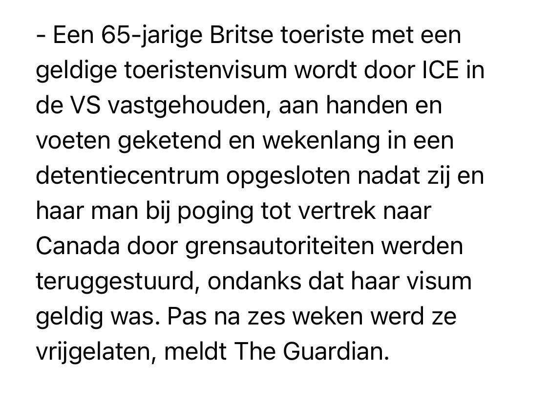 Toeriste. 65 jaar oud. Geldig visum. Zes weken in ICE-detentie. Welkom in Amerika.