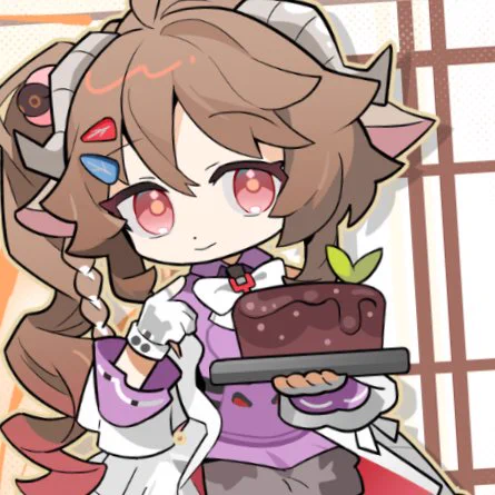 アルデリアが持ってるケーキ! これ、エイヤがゲン担ぎで食べてた溶岩ケーキでしょ #エンドフィールド #Endfield