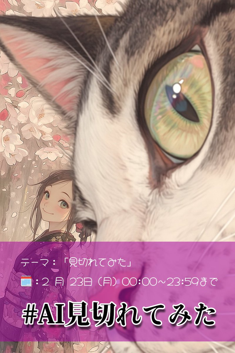 ✨月曜日のふらっと立ち寄り企画開催✨

💫企画内容💫
-----
テーマ：「見切れてみた」
🏷️：#AI見切れてみた
-----

🗓️：2月23日（月）00:00〜23:59まで
📮：このポストを引用してポスト
おひとり様投稿：１枚まで
タグは  #AI見切れてみた＋1つまで
🈲URL記載禁止
🈲二次創作