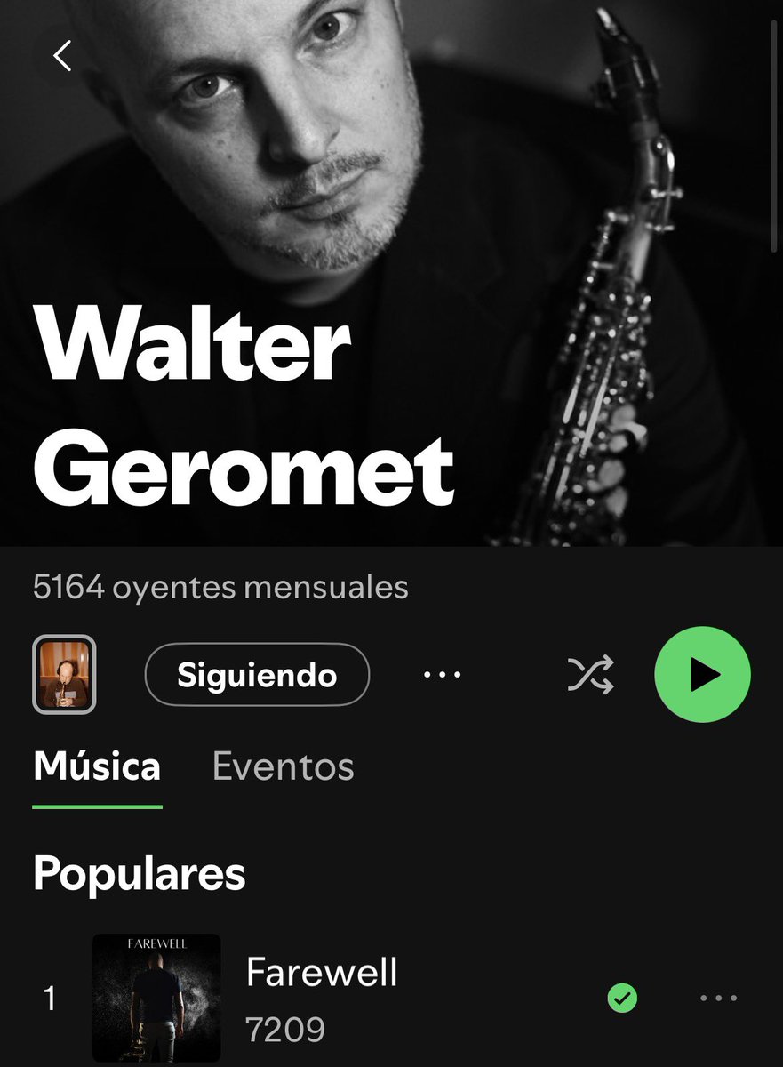 Walter_Sax's tweet photo. Today I reached 5,000 streams on Spotify for the first time.
Truly grateful to everyone who has shared a few minutes of their life with my music. ❤️🎶 https://t.co/cF3Xyl3hkv
