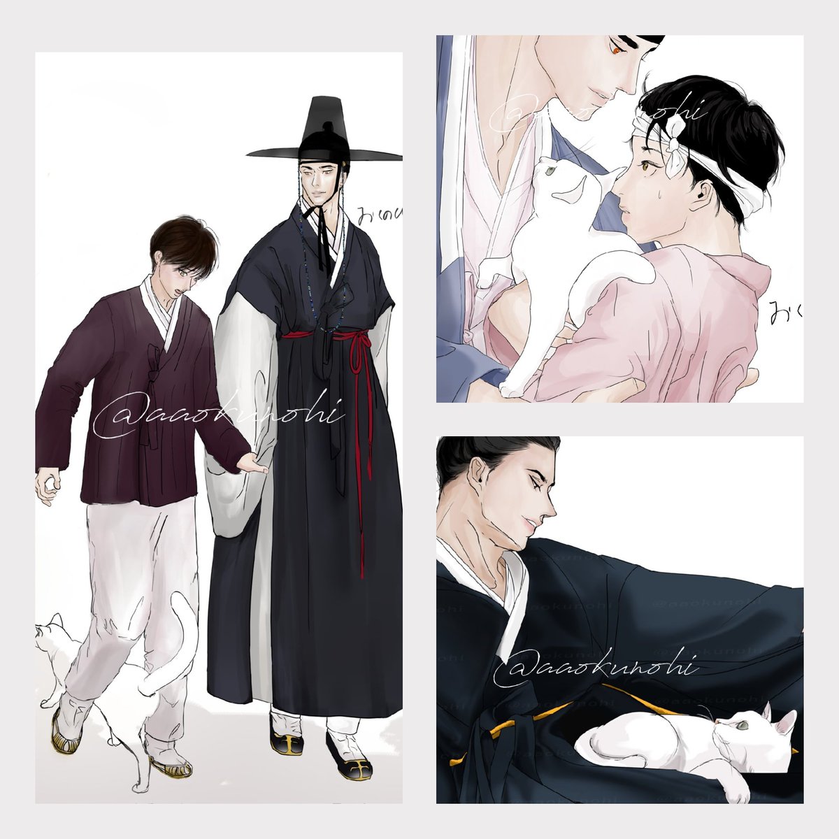 夜画帳でにゃんにゃんにゃーん(2/22)猫の日です🐈‍⬛🧶猫の絵を集めました🐾

再掲でごめんなさい🙍
新規でスンホと猫ちゃんをまた描きたいな🐈

#PainterOfTheNight
#야화첩