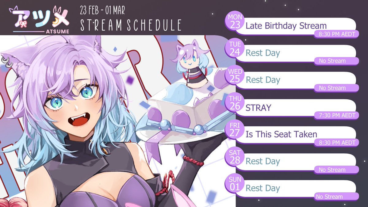 atsumeRYU's tweet photo. HAPPY BIRTHDAY WEEK TO MEE

Starting my week with a late birthday stream - hope you can join me! 

🎥 https://t.co/KhFTVDOR9a

#vtuber #indi #streamer #stream #schedule https://t.co/6fIkq0w5HW