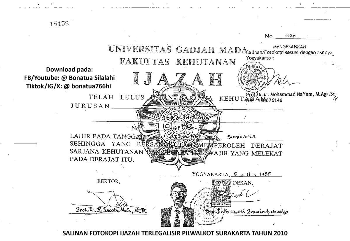 Gambar berikut (hasil scan) dari salinan fotokopi terlegalisir tidak berwarna yang dipakai Joko Widodo sebagai syarat pencalonan Walikota Surakarta tahun 2010 yang secara resmi dan sah diberikan KPUD Kota Surakarta (19/02/2026). Harap bijak berkomentar maupun menggunakan