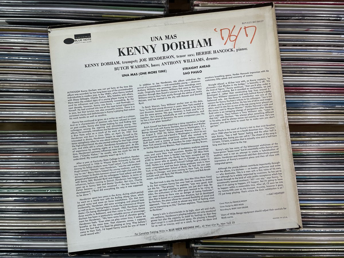 KENNY DORHAM / UNA MAS （ BLUE NOTE / BST84127 / オンプ黒ラベル