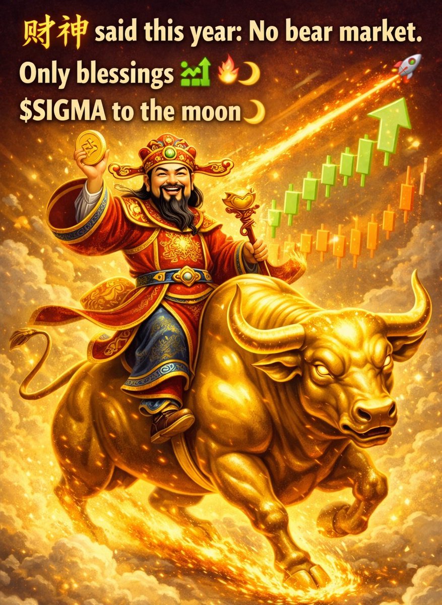 财神 said this year: No bear market. Only blessings 📈🔥
$SIGMA to the moon 🌙

#SIGMAonBNB
